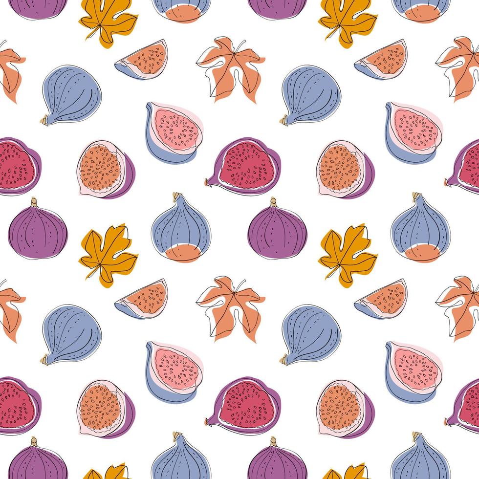 Cartoon Fig Seamless Pattern vector
