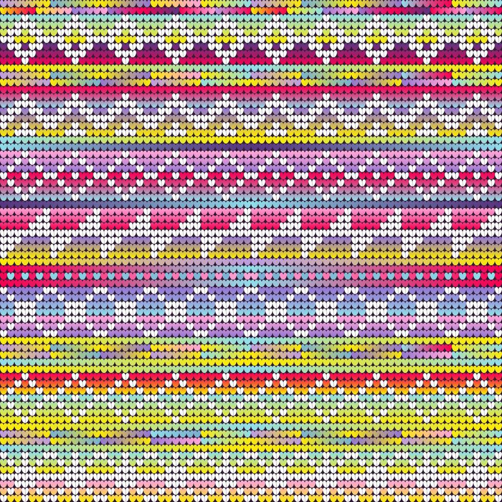 Neon gradien knitting geometric pattern of Christmas vector