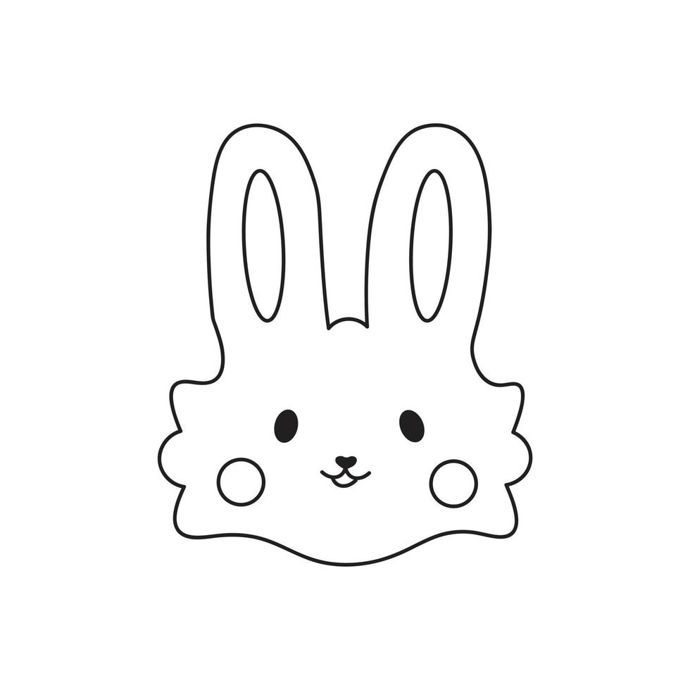 Hand drawn cute rabbit face vector