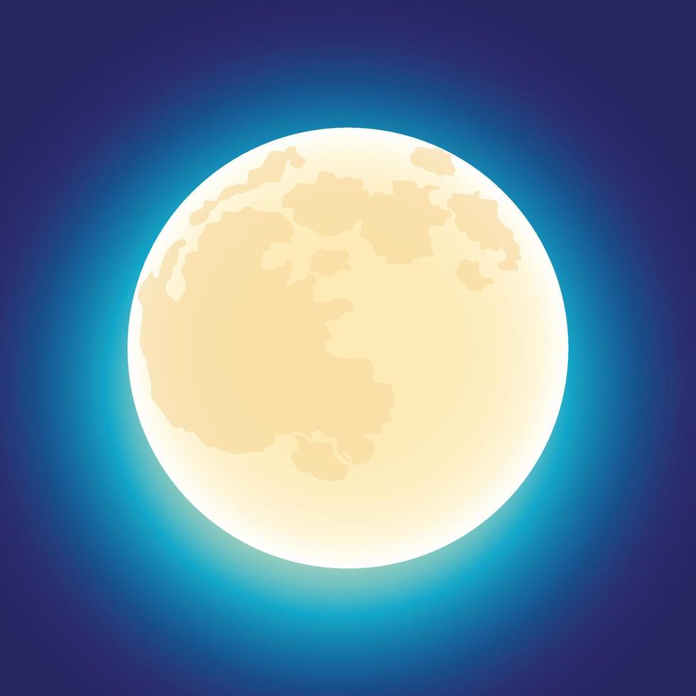 Full Moon on a Dark Blue Sky vector