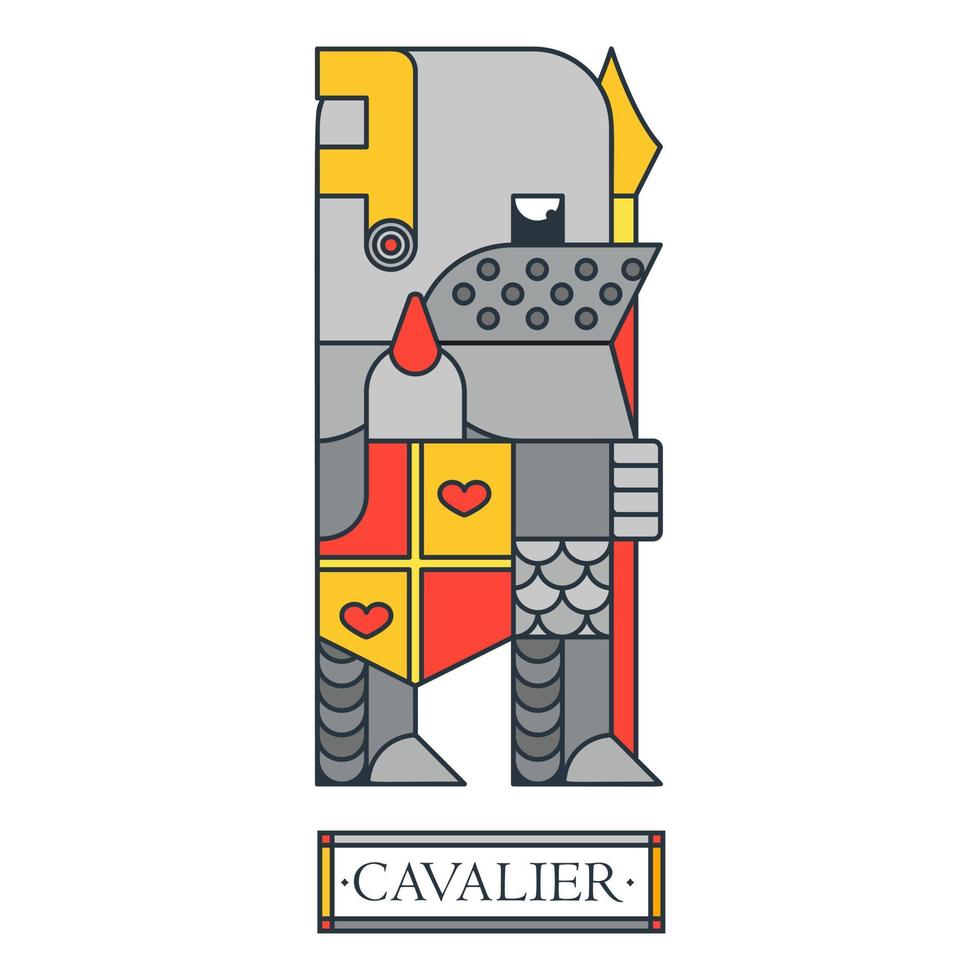 Medieval warrior with shield and spear. vector