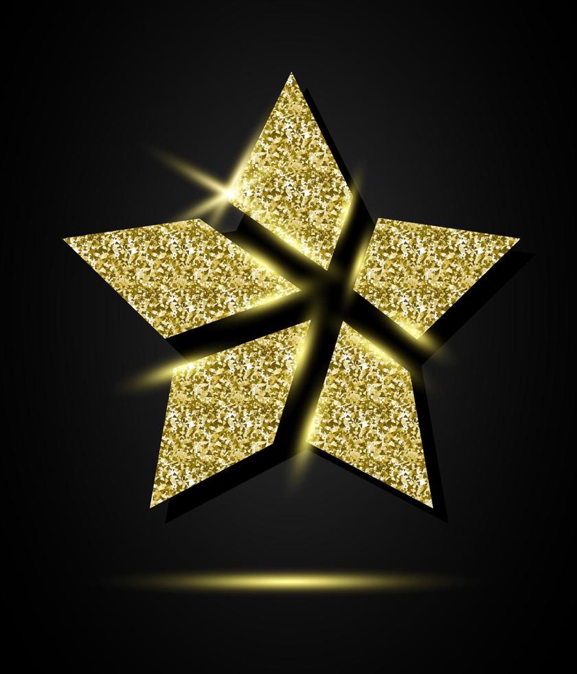 Glitter Golden Shiny Star vector