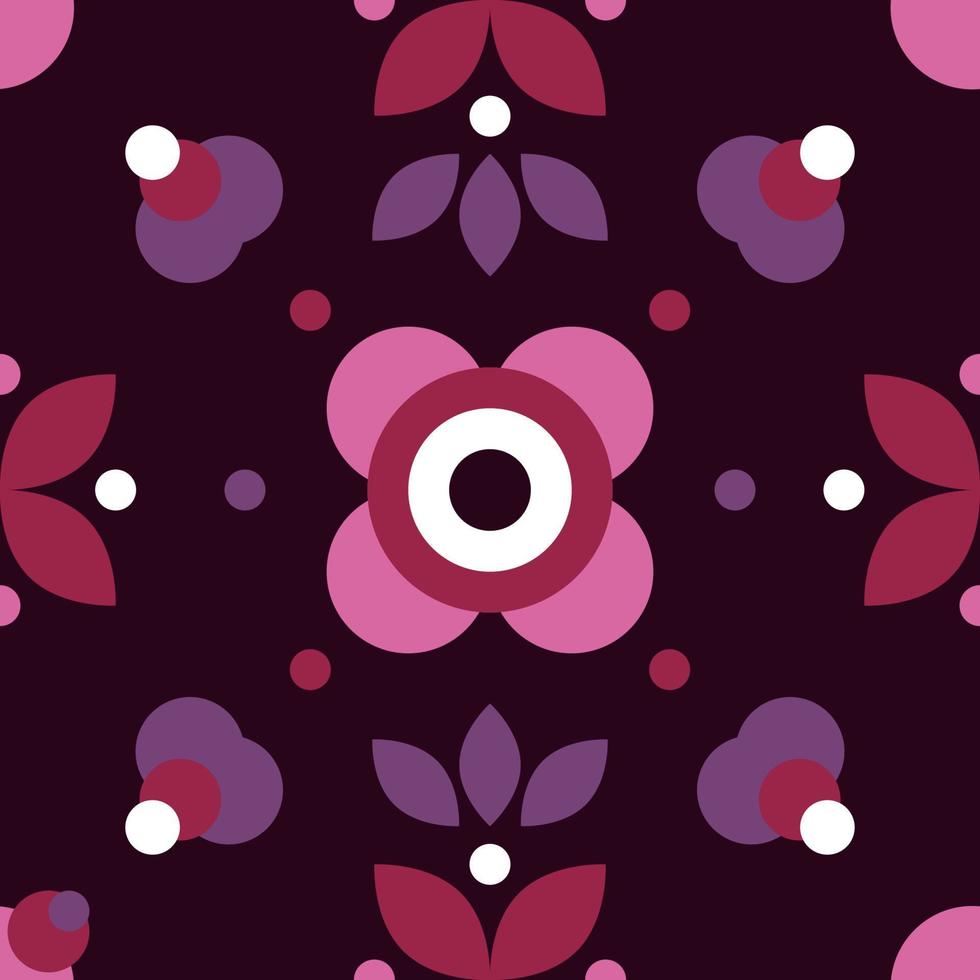 Simple Folk Floral seamless pattern vector
