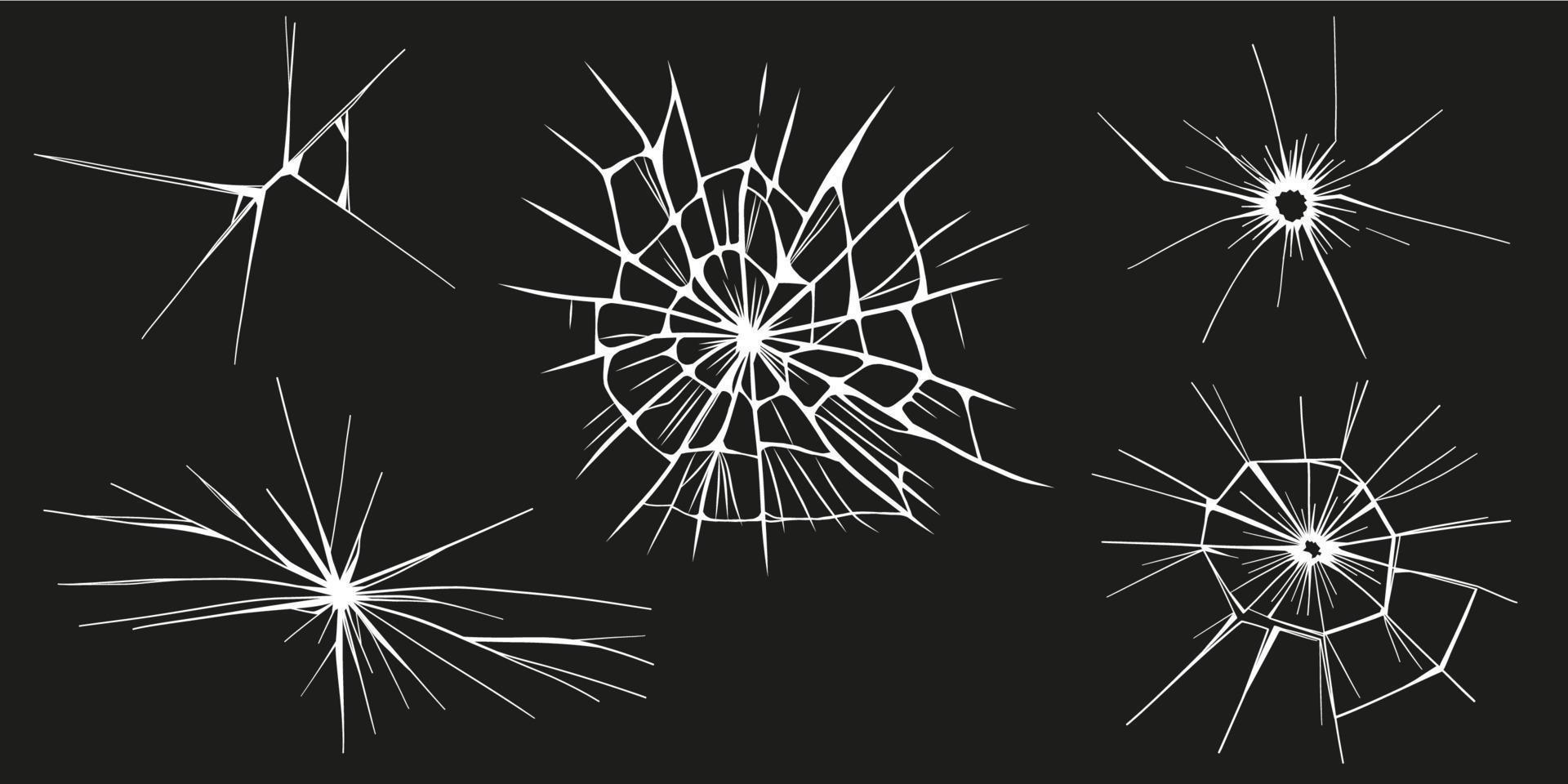 Glass cracks. Broken ice. vector