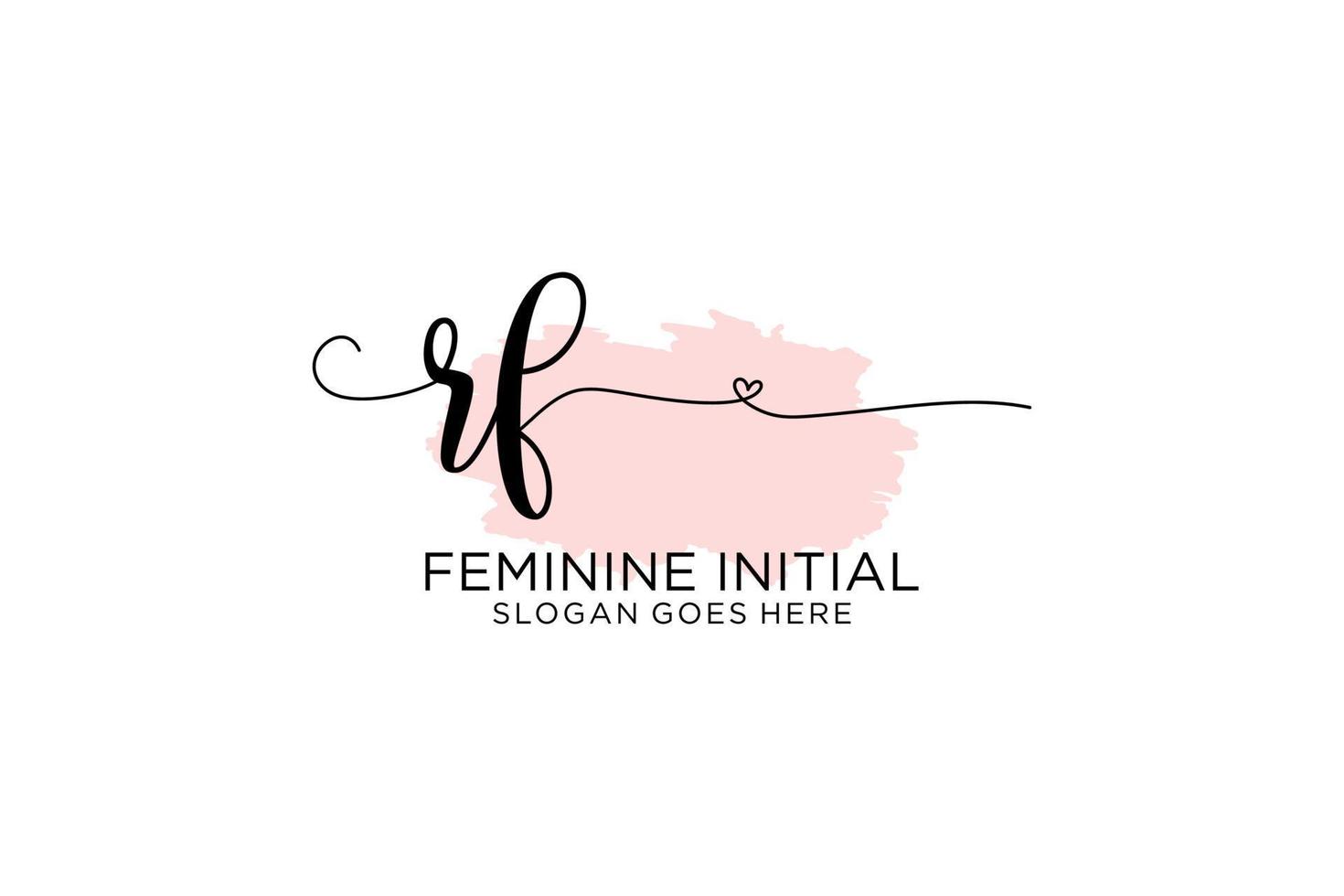 Initial RF beauty monogram and elegant logo design handwriting logo of initial signature, wedding, fashion, floral and botanical with creative template. vector