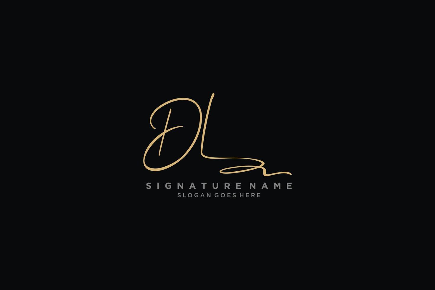 plantilla de logotipo de firma de letra dl inicial diseño elegante logotipo signo símbolo plantilla vector icono