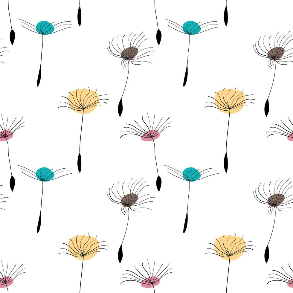 Dandelion seeds on white background vector