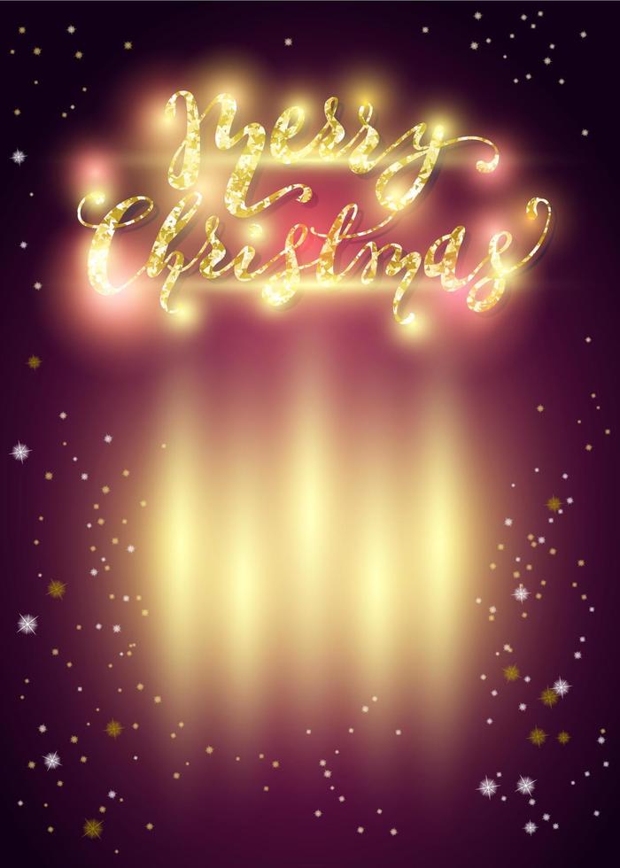 telón de fondo brillante con letras y luces. diseño vectorial para la fiesta de navidad y año nuevo vector