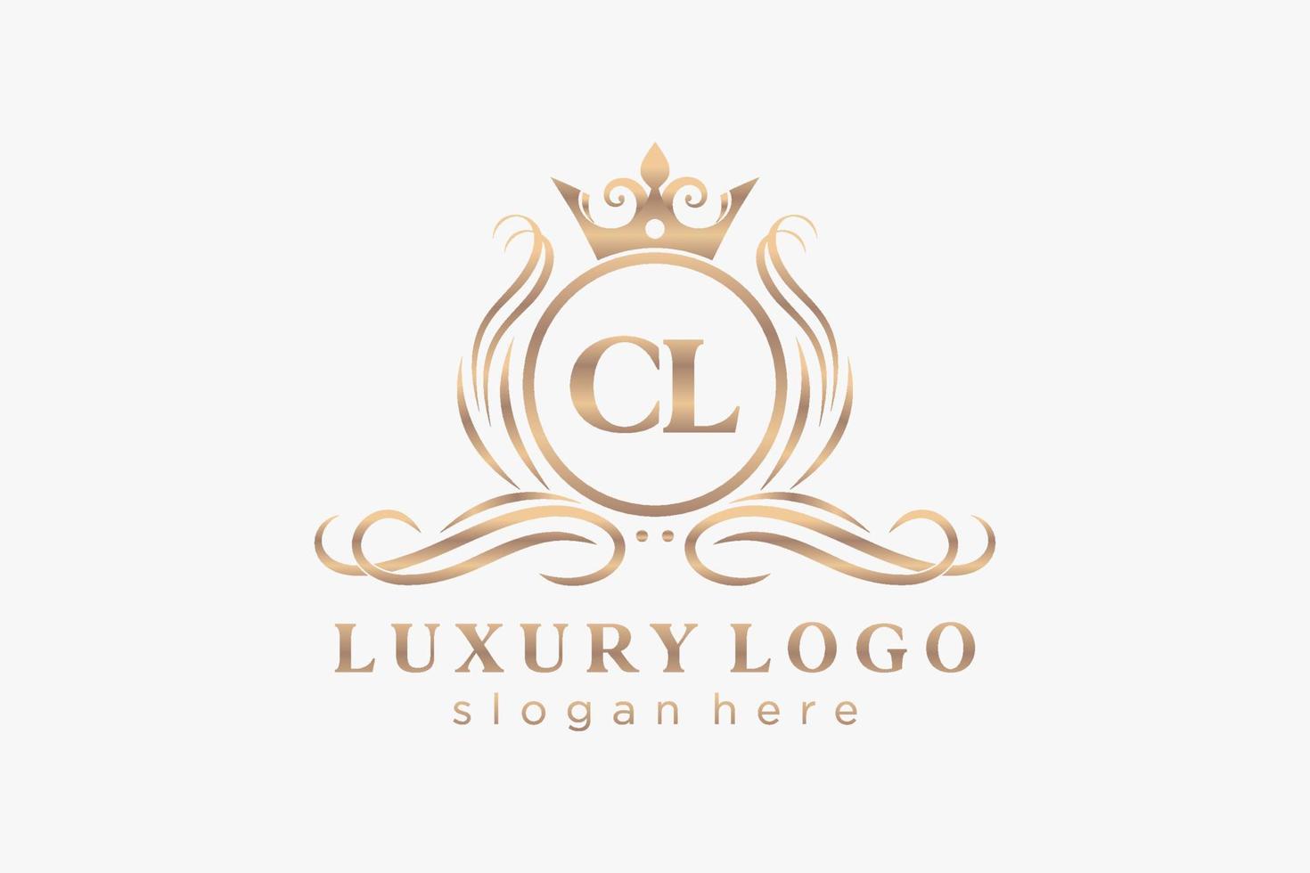 Initial CL Letter Royal Luxury Logo template in vector art for Restaurant, Royalty, Boutique, Cafe, Hotel, Heraldic, Jewelry, Fashion and other vector illustration.