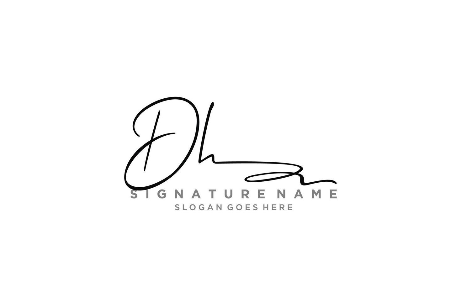 plantilla de logotipo de firma de carta inicial dh diseño elegante logotipo signo símbolo plantilla vector icono