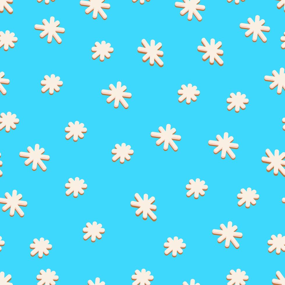 Seamless pattern with snowflakes on a blue background Christmas pattern. Winter picture vector