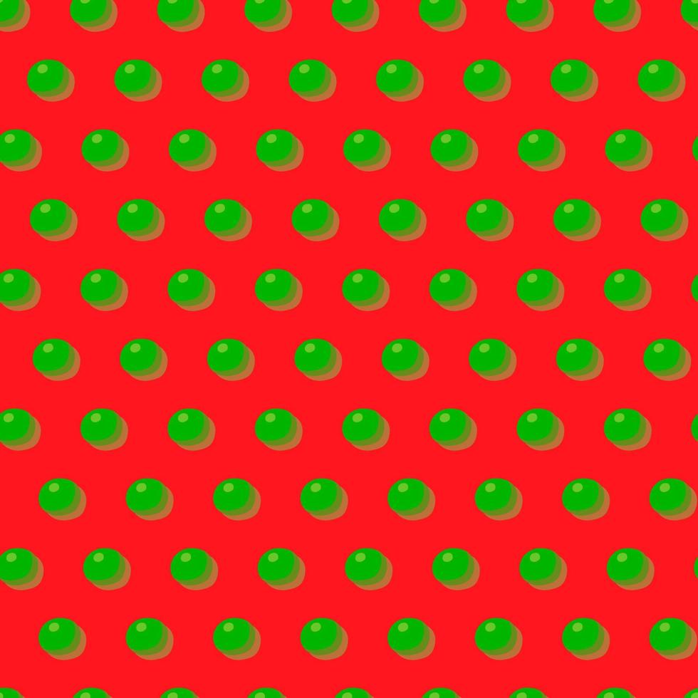 Seamless pattern in retro style with dot pattern.New Year's green balloons on a red background. vector