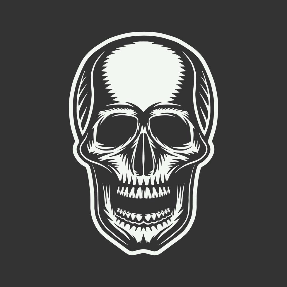 Vintage retro skull. Graphic Art. Vector Illustration. Graphic Art