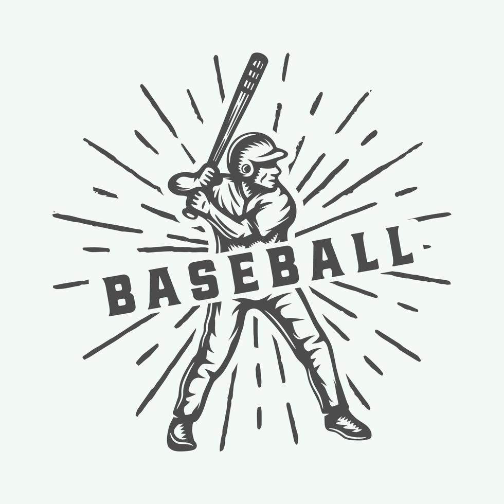 Vintage baseball logo, emblem, badge and design elements. Graphic Art. Vector Illustration.