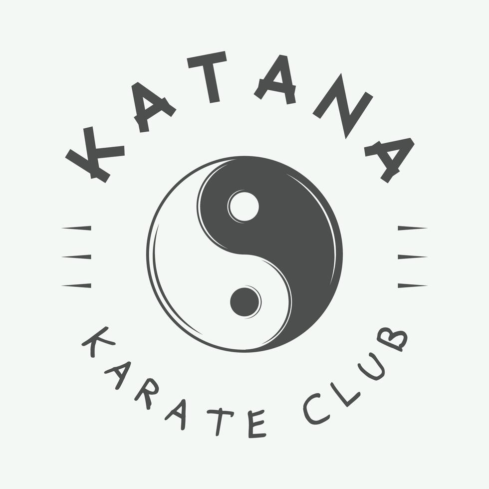 Vintage karate or martial arts logo, emblem, badge, label and design elements. Vector illustration