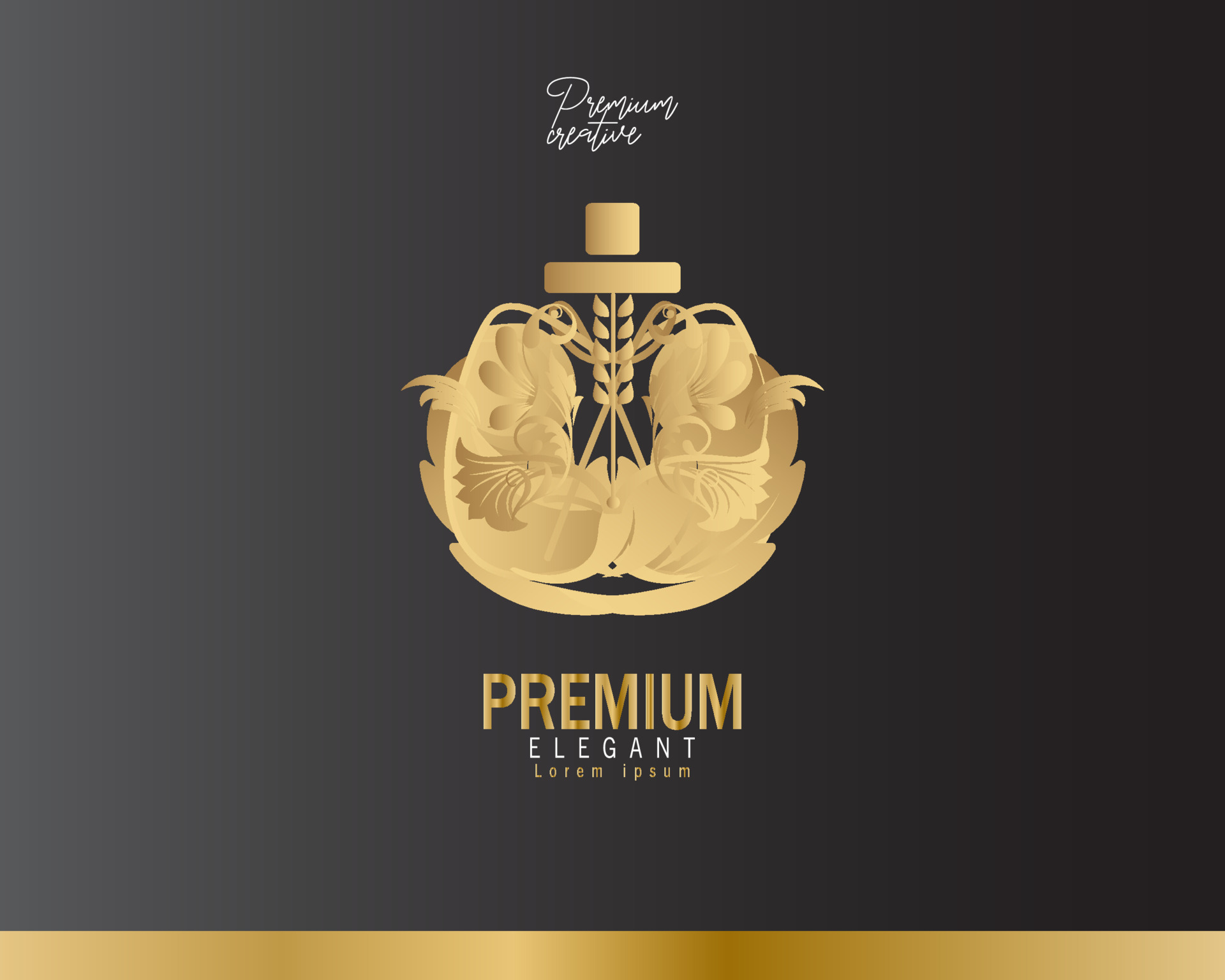 Free Vector  Luxury perfume logo with golden design