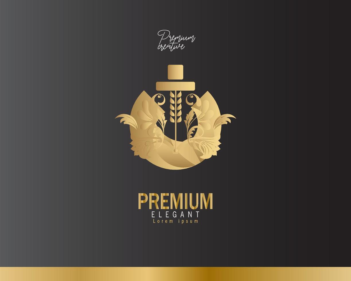 Premium luxurious perfume logo Royalty Free Vector Image