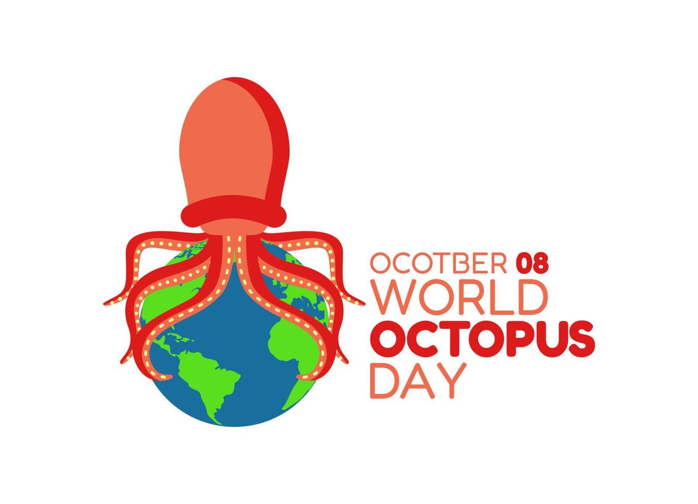 vector graphic of world octopus day good for world octopus day