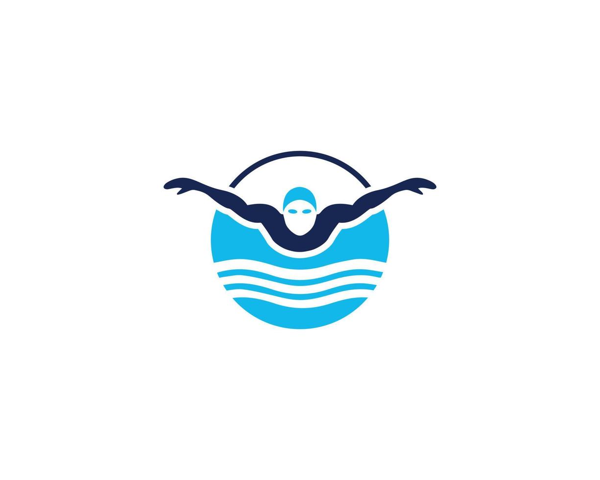 Swimming Logo Design inspiration Vector Minimalistic Template.