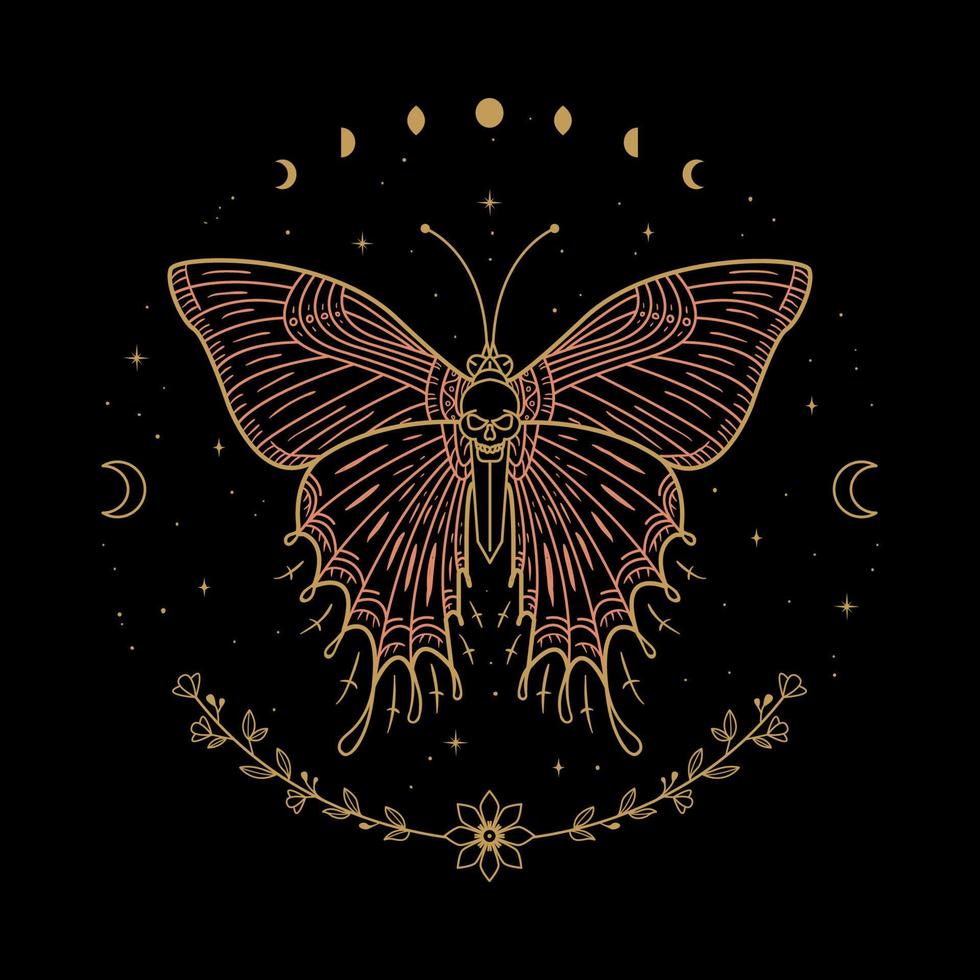 Butterfly Mystical Vector Illustration