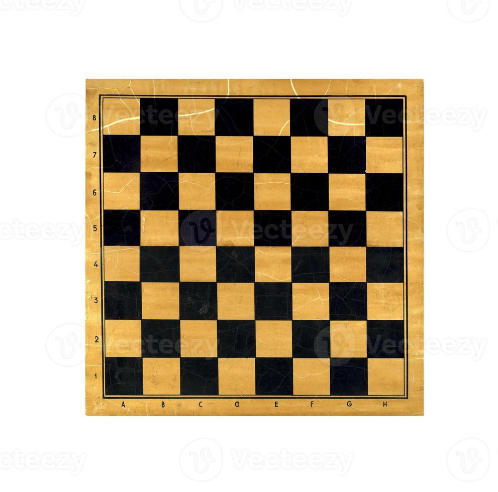 Wooden chess board isolated on white background photo
