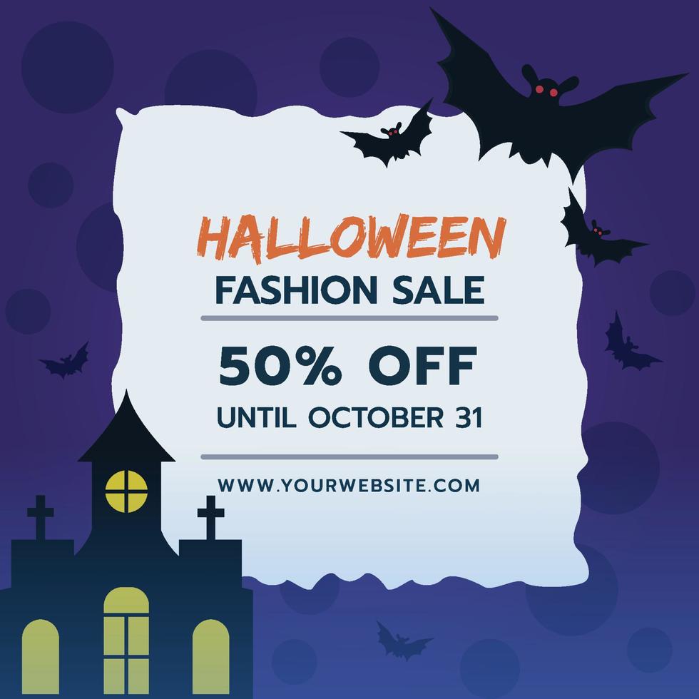 Halloween sale social media post or social media banner template vector