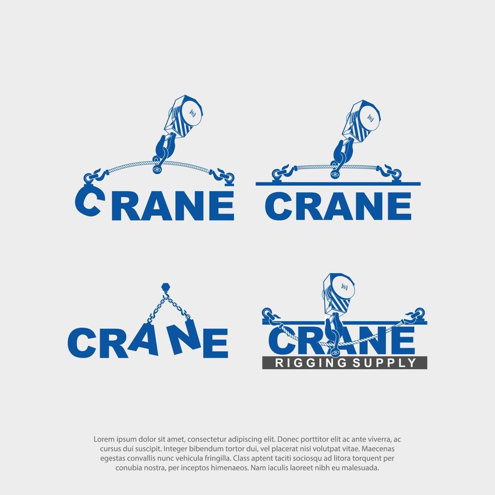 Building Construction Crane rigging Logo Template Concept Isolated Logo Vector