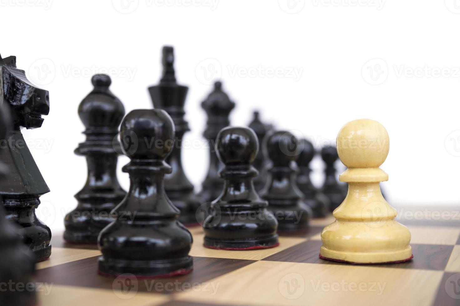 conceptual of a soldier advancing alone to negotiate with the enemy. photo