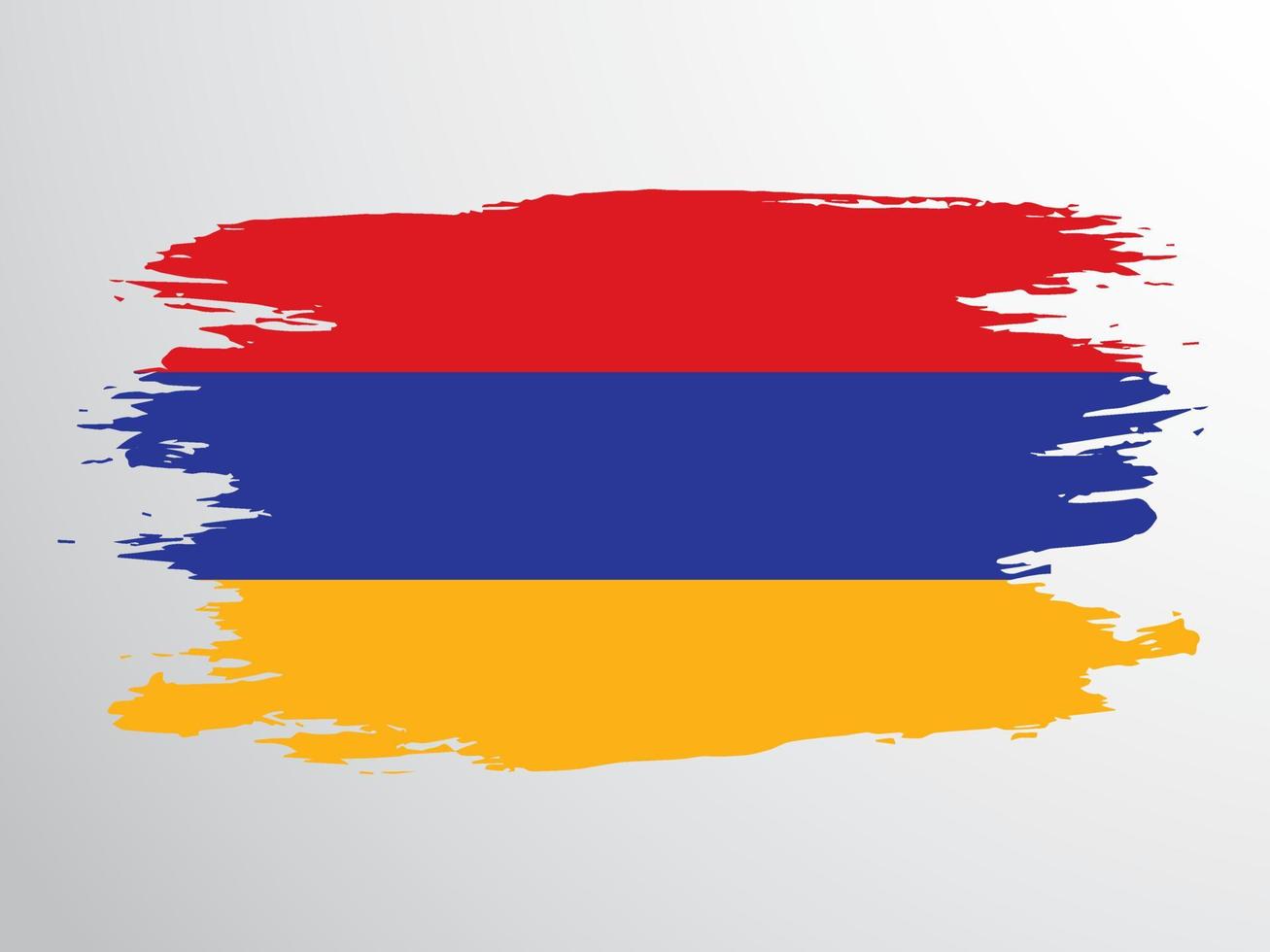Flag of Armenia painted with a brush. vector