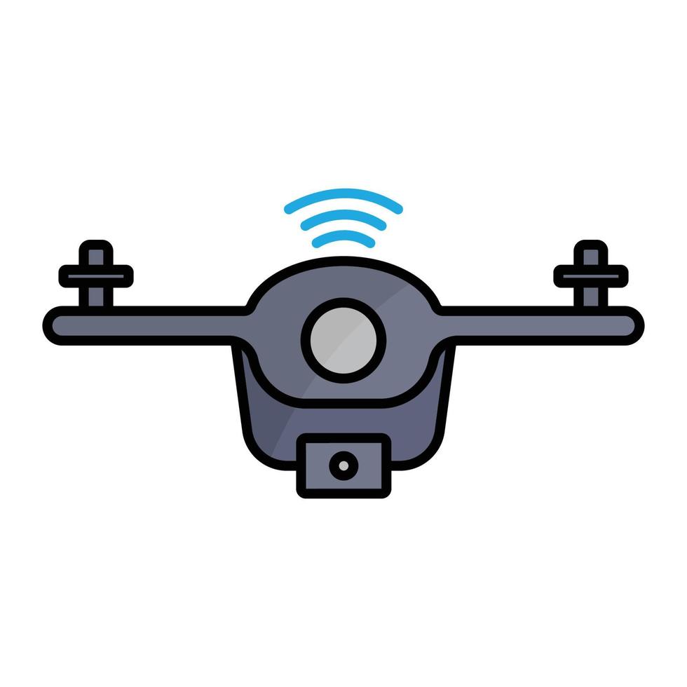 Drone icon illustration with signal. icon related to smart devices. lineal color icon style. Simple design editable vector