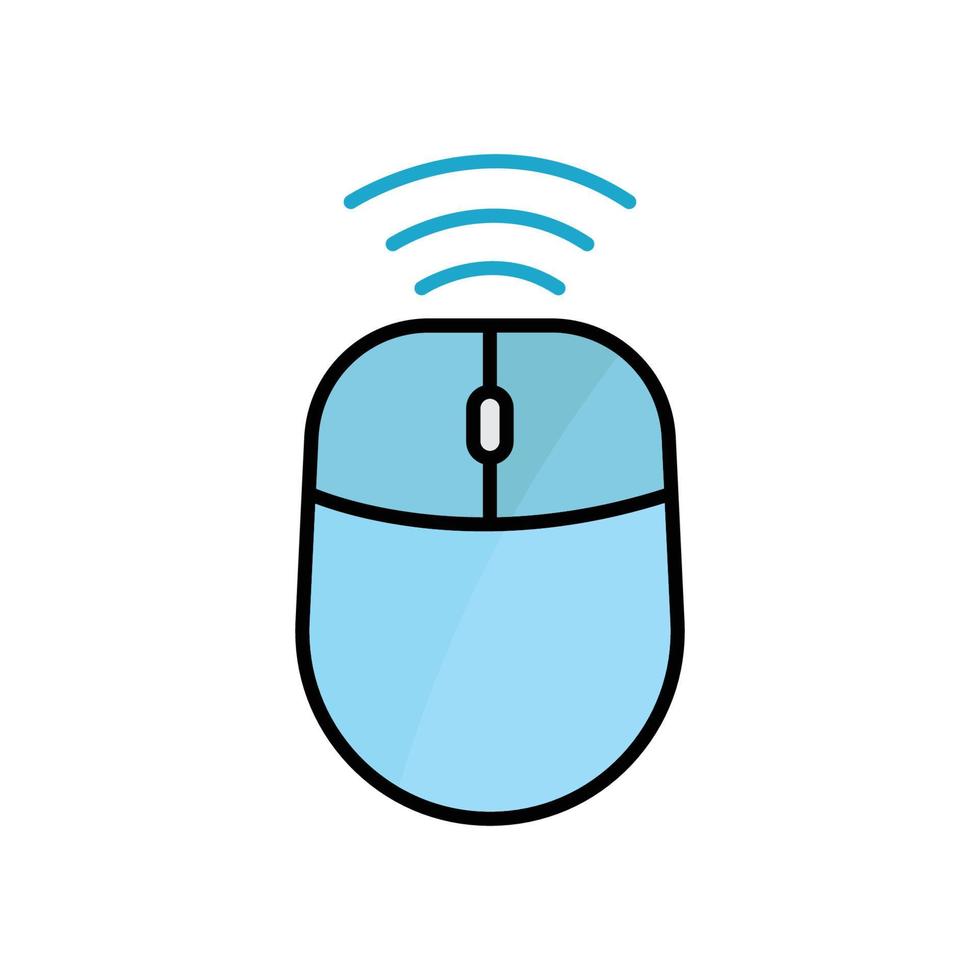 computer mouse icon illustration with signal. Icon related to smart device. lineal color icon style. Simple design editable vector