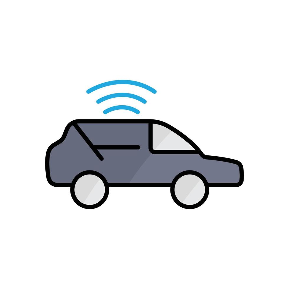 Car icon illustration with signal. icon related to smart device. lineal color icon style. Simple design editable vector