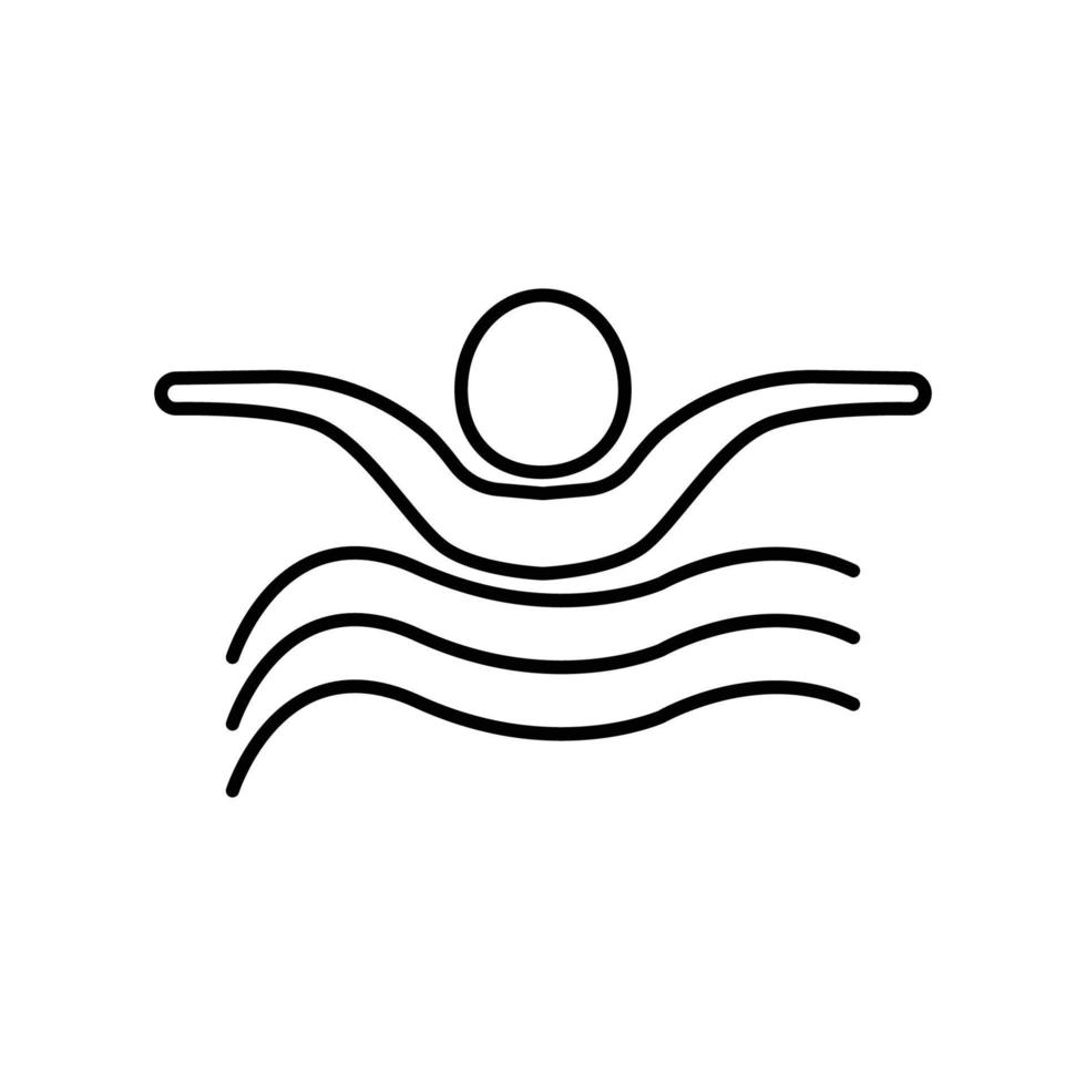 ilustración de icono de línea de nadador. icono relacionado con la natación. diseño simple editable vector