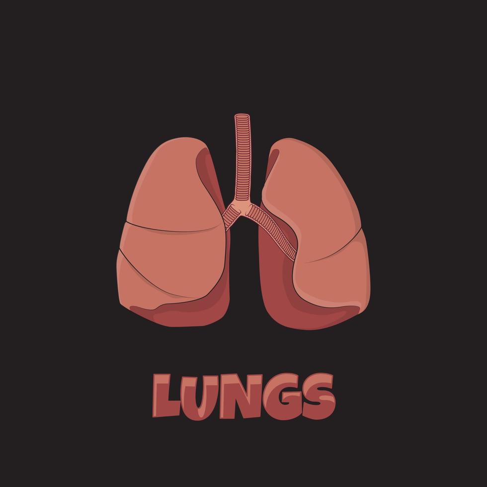 Lungs vector illustration in pink color for health template design