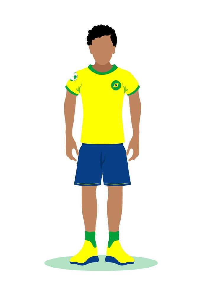 Vector illustration of Brazil soccer player isolated on white background