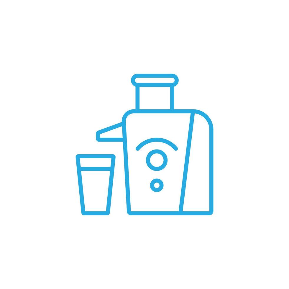 eps10 blue vector juicer abstract line icon isolated on white background. juice maker or squeezer outline symbol in a simple flat trendy modern style for your website design, logo, and mobile app