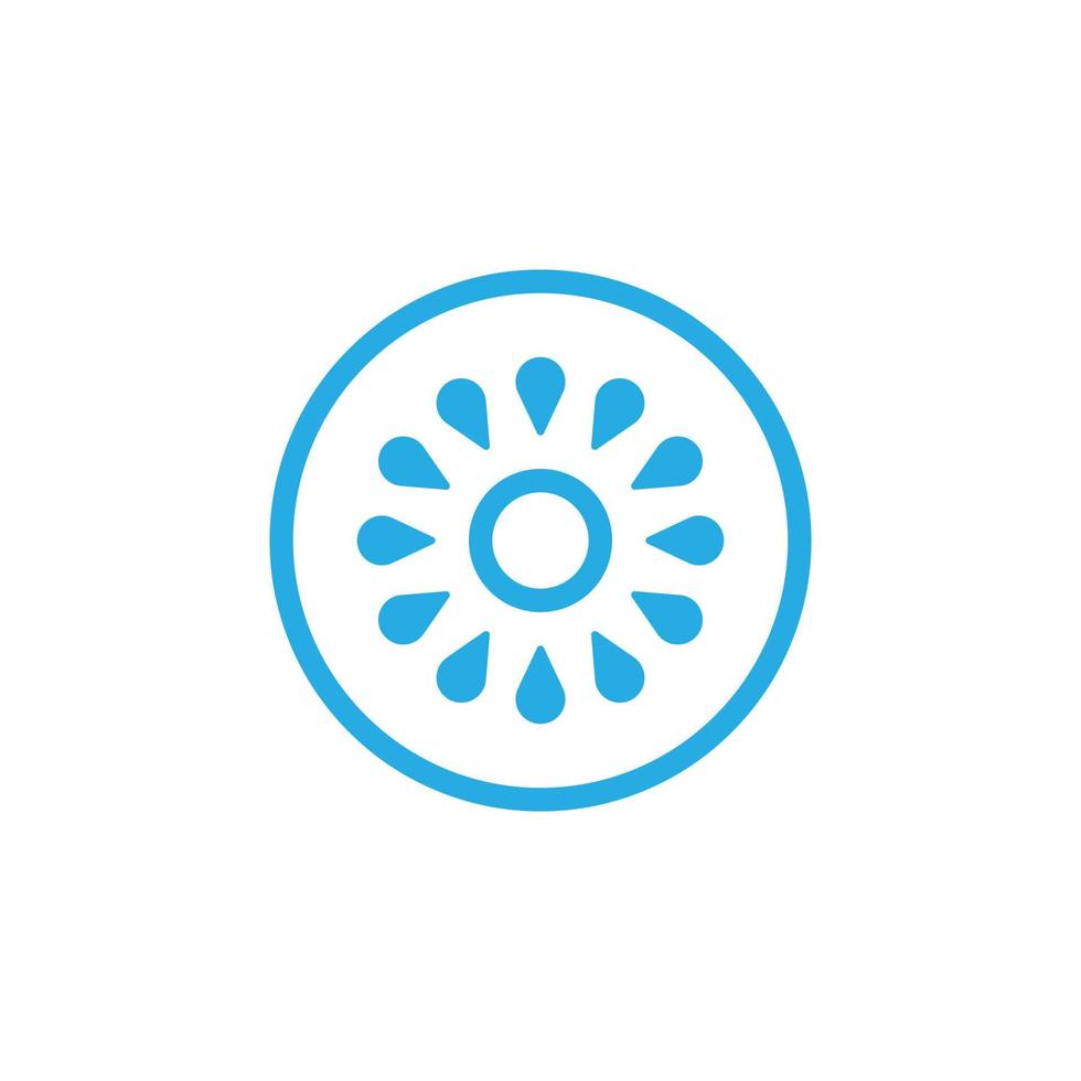 eps10 vector azul icono de kiwi aislado sobre fondo blanco. símbolo de contorno de media sección transversal de grosella espinosa china en un estilo moderno y plano simple para el diseño de su sitio web, logotipo y móvil