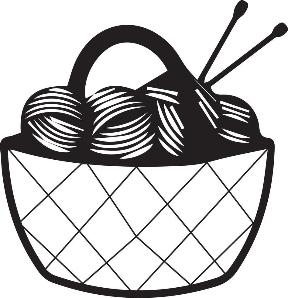 Illustration of a Hygge season-specific basket with squats of floss vector