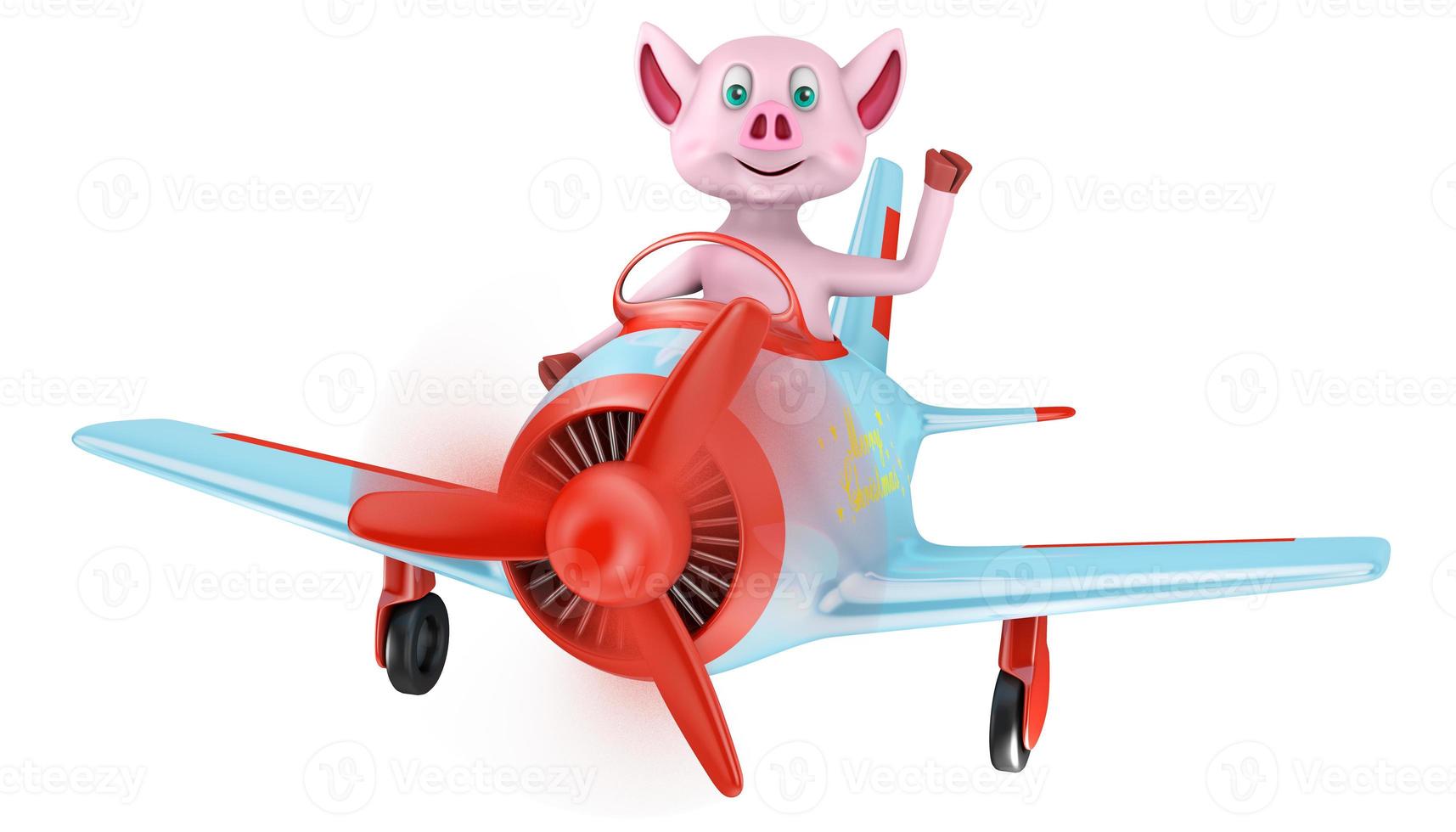 Piglet in airplane Merry Christmas photo