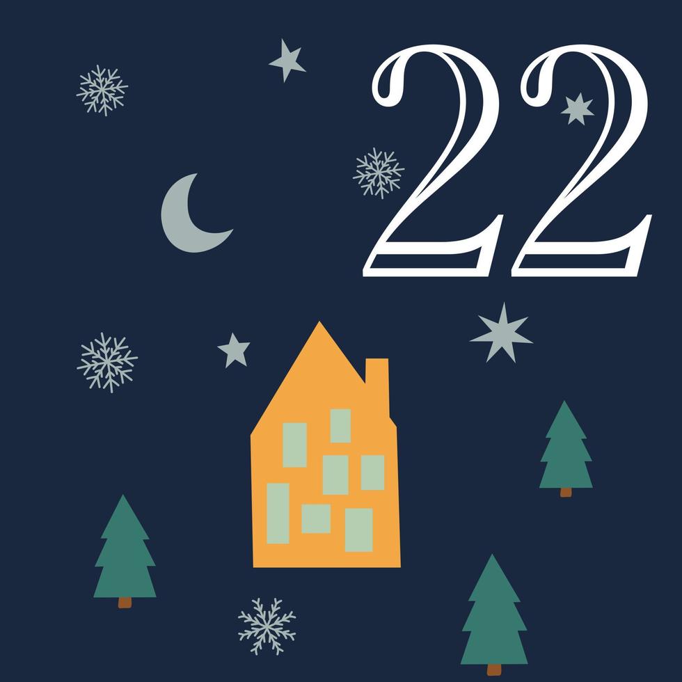 Christmas advent calendar Vector illustration