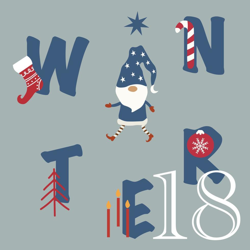 Christmas advent calendar Vector illustration