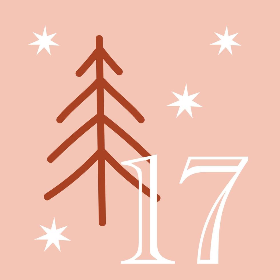 Christmas advent calendar Vector illustration