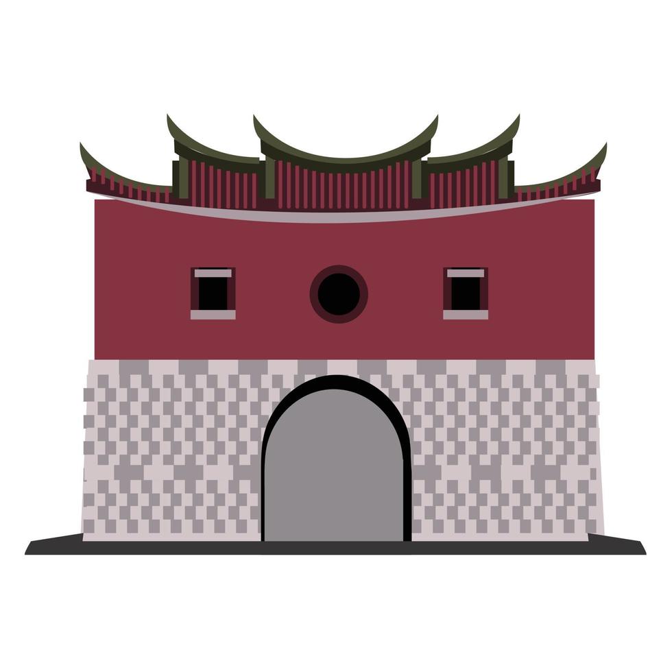 mapa de viaje de taiwán, cheng-en gate beimen vector