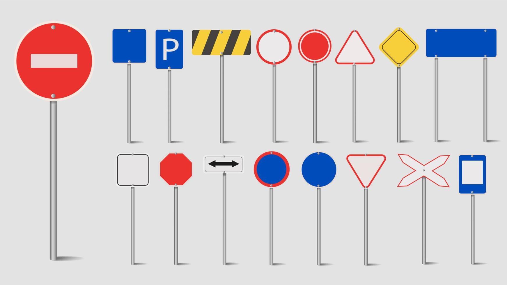 señales de tráfico de diferentes formatos vector