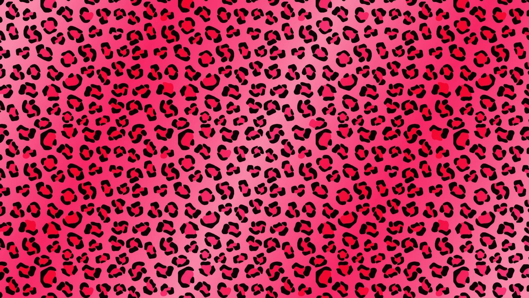 Cheetah red camouflage background. Crimson panther spots with black jaguar outlines in vivid pink leopard vector color scheme.