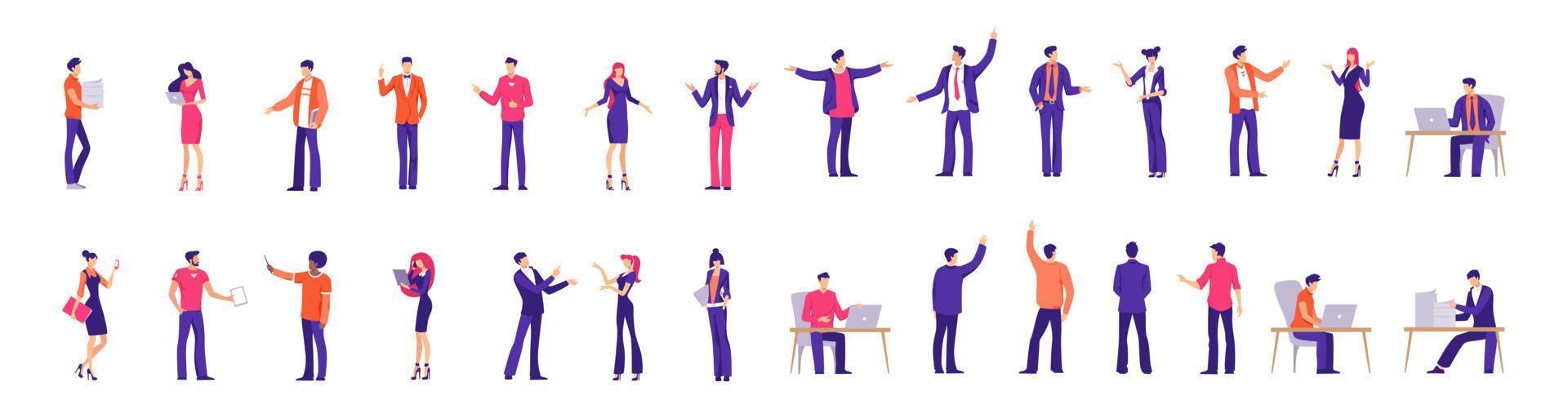 office worker character people set vector