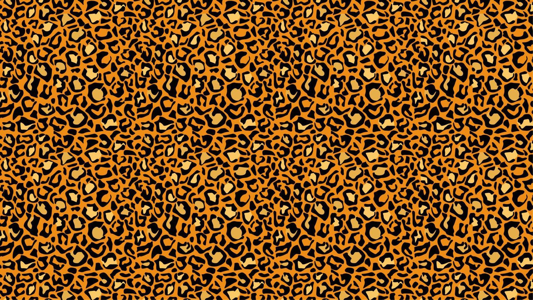 Leopard leather tracery background. Yellow panther spots with black jaguar outlines in orange cheetah vector color scheme.