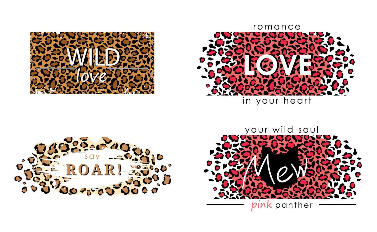 Panther camouflage skin print. Feline silhouette of black head on camouflage roar red coloring romantic love vector leopard background.