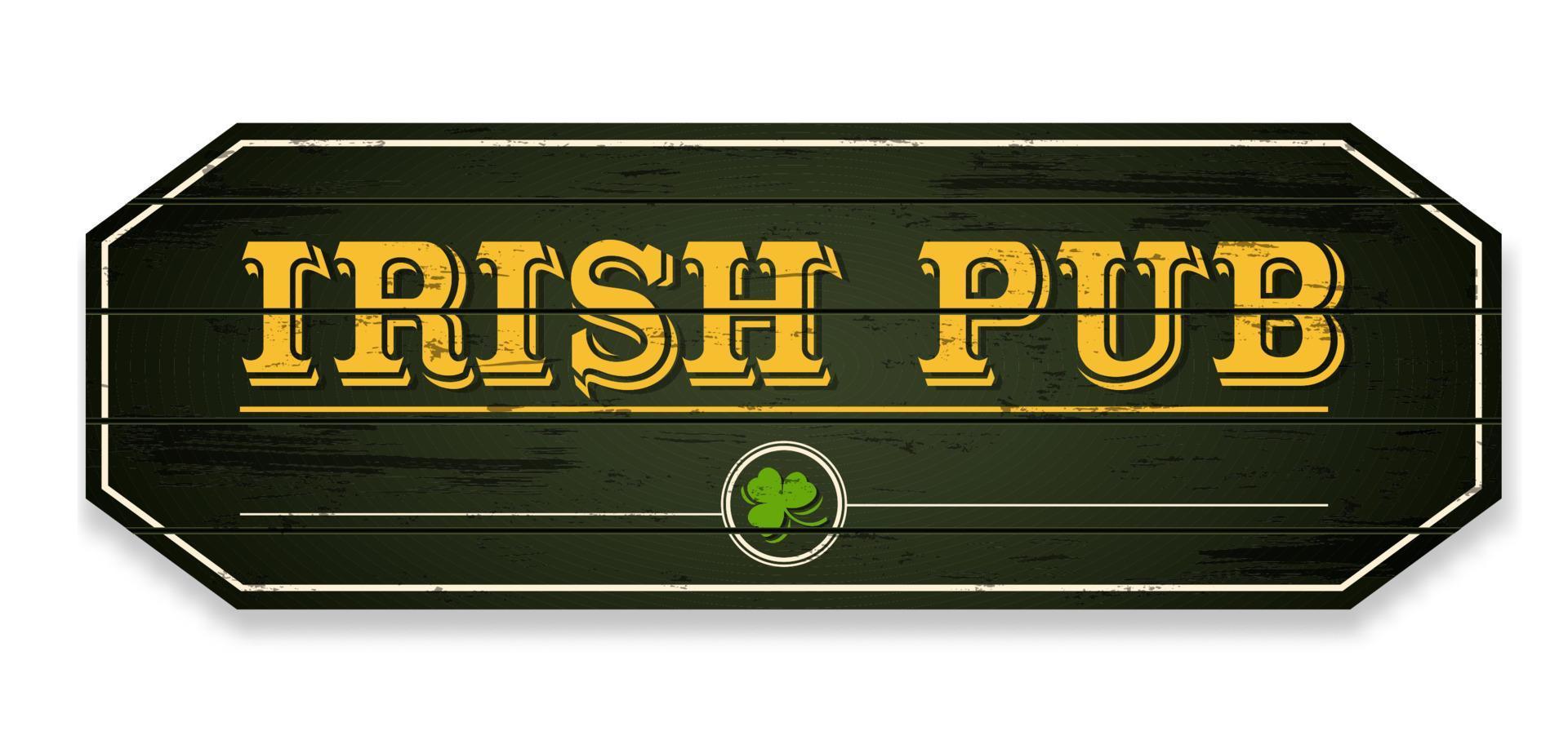 letrero de pub irlandés vector