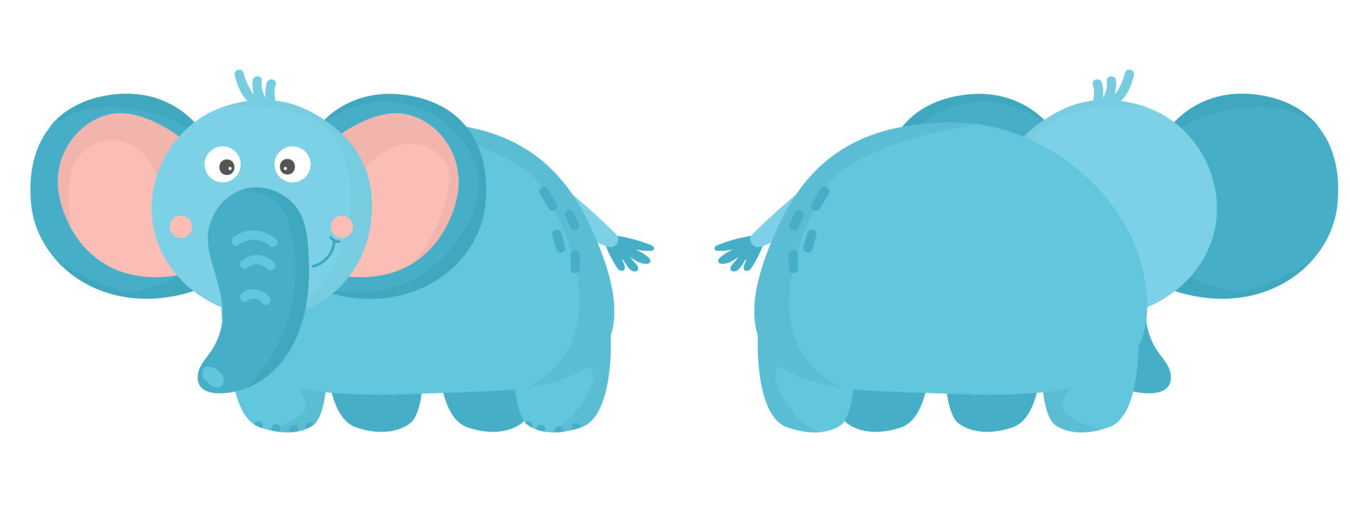 cartoon cute elephant. African animal. Cartoon character. kind elephant